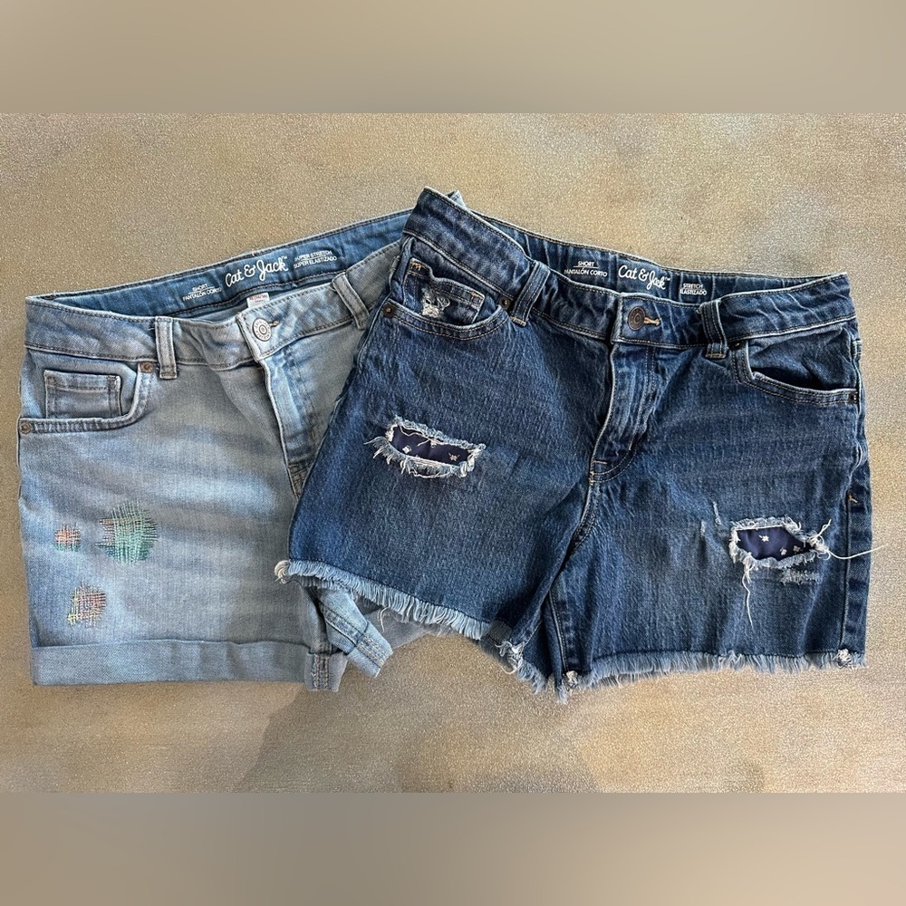 Cat & Jack Kids Denim Shorts - Light Blue and Dark Blue (872)